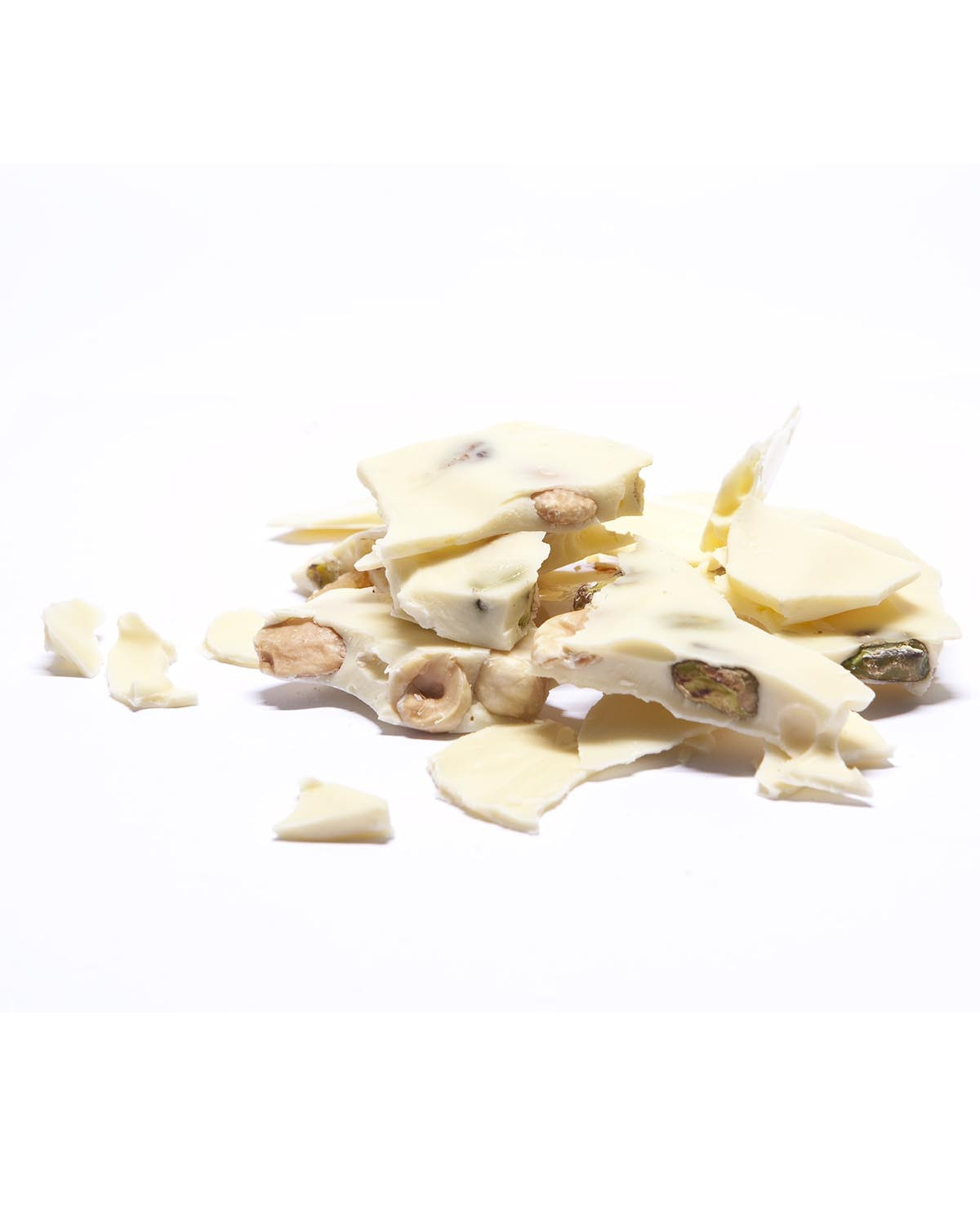 White chocolate slabs with nuts